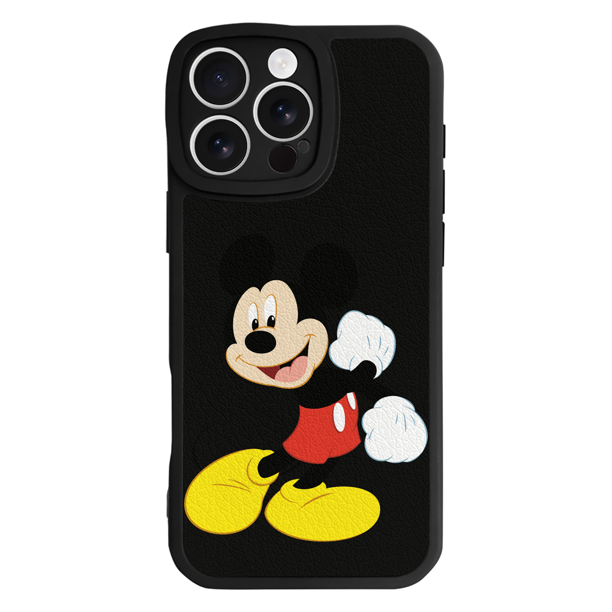 （画像用） ミッキーマウス Mickey Mouse 【iPhone 16シリーズ対応】シリコンスマホケース（レザー調） 材質：シリコン
